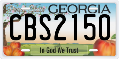GA license plate CBS2150