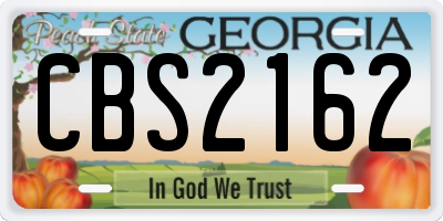GA license plate CBS2162