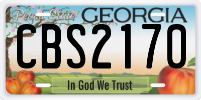 GA license plate CBS2170