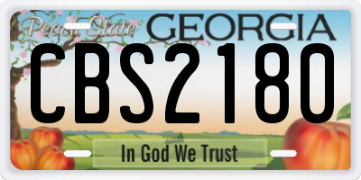 GA license plate CBS2180