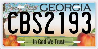 GA license plate CBS2193