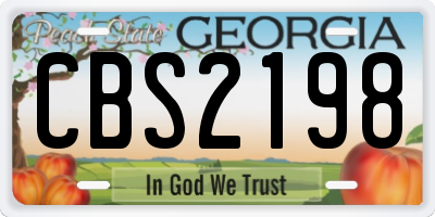 GA license plate CBS2198