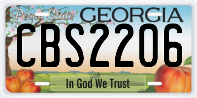 GA license plate CBS2206