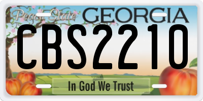 GA license plate CBS2210