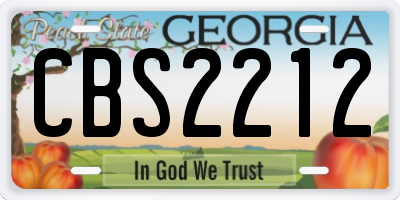GA license plate CBS2212