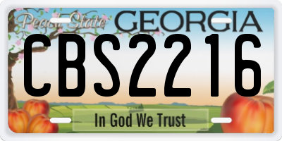 GA license plate CBS2216