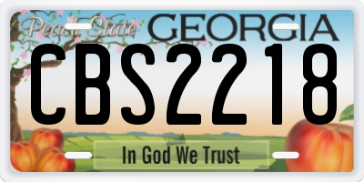 GA license plate CBS2218
