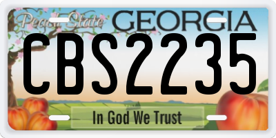 GA license plate CBS2235