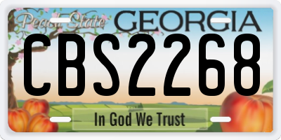 GA license plate CBS2268