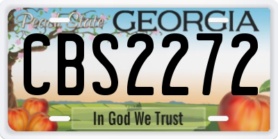 GA license plate CBS2272