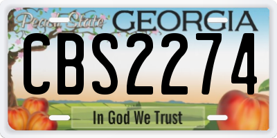 GA license plate CBS2274
