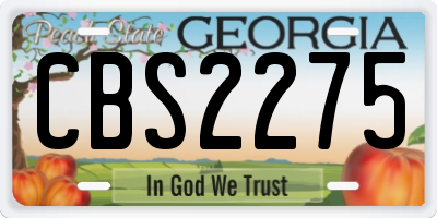 GA license plate CBS2275