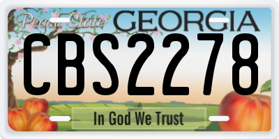 GA license plate CBS2278