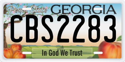 GA license plate CBS2283