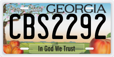 GA license plate CBS2292