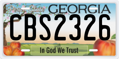 GA license plate CBS2326