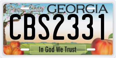 GA license plate CBS2331