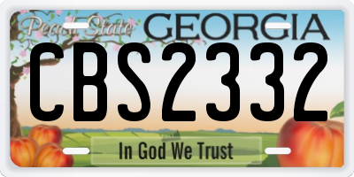 GA license plate CBS2332