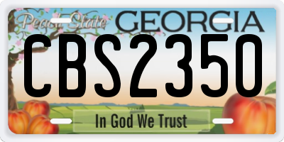 GA license plate CBS2350