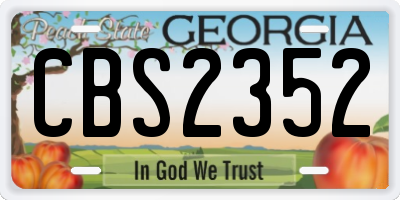 GA license plate CBS2352