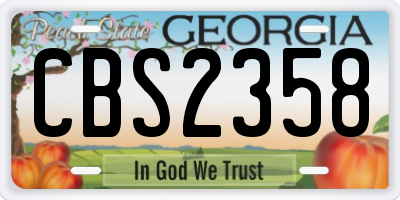 GA license plate CBS2358