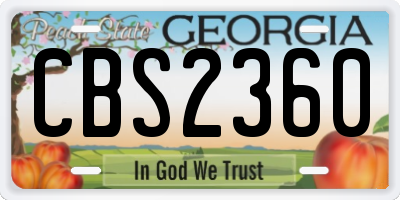 GA license plate CBS2360