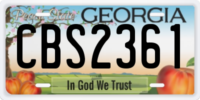GA license plate CBS2361