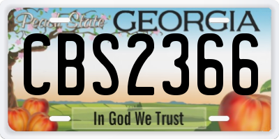 GA license plate CBS2366