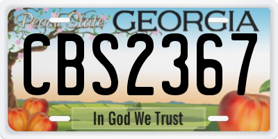 GA license plate CBS2367