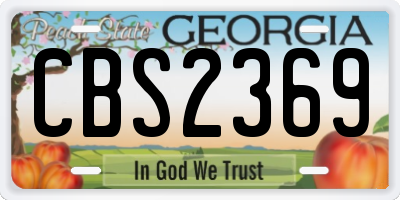 GA license plate CBS2369