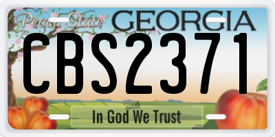 GA license plate CBS2371