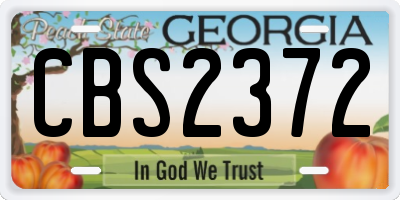 GA license plate CBS2372