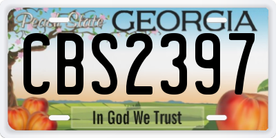 GA license plate CBS2397