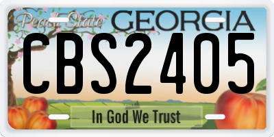 GA license plate CBS2405