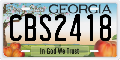 GA license plate CBS2418