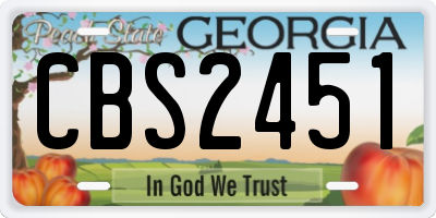 GA license plate CBS2451