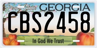 GA license plate CBS2458