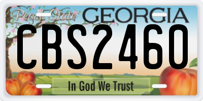 GA license plate CBS2460