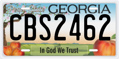 GA license plate CBS2462
