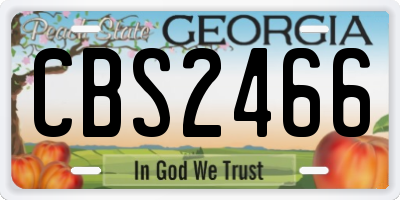 GA license plate CBS2466