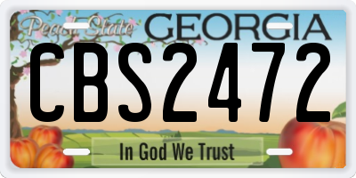 GA license plate CBS2472