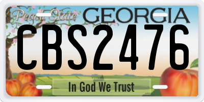 GA license plate CBS2476
