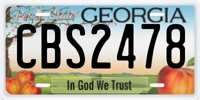 GA license plate CBS2478