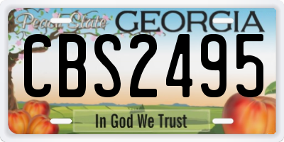 GA license plate CBS2495