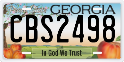 GA license plate CBS2498