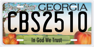 GA license plate CBS2510
