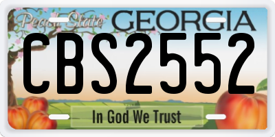 GA license plate CBS2552