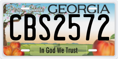 GA license plate CBS2572