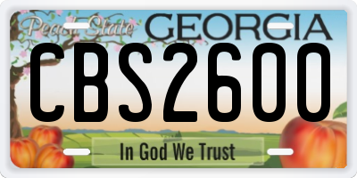 GA license plate CBS2600