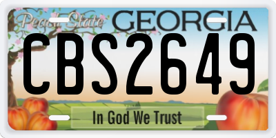 GA license plate CBS2649